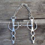 6.25" Liverpoole Driving Bit Jointed Mouth 2 Slots W/curb Chain Stainless/ Veterinary Instruments and Equipment