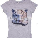 grey girl tshirt custom with printing designs for wholesale