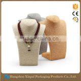 Custom High End White Hessian Jewelry Display Bust For Necklace