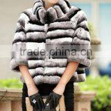 Rex14009 Chinchilla Rex Warm Winter Fashion Coat With Hood