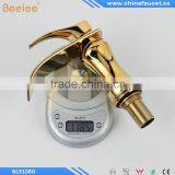 Wholesale And Retail Luxury Elegent Golden Basin Sink Faucet Single Lever Waterfall Basin Mixer Taps thumbnail-4