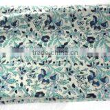 RTHCF-10 Indian Traditional Floral Leafs 100% Natural Block Printed Cotton Cambric Fabric Designs Manufacturer Wholesaler