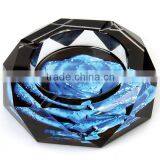 Wholesale Blue Flower Crystal Ashtray For Home Decoration or Wedding Favors