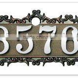 Zinc alloy Flower frame 4 number house/hotel doorplate