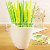 Generic Poo-leaf Forest Green Grass-blade Ballpoint Silicon Grass Pen Black Ink thumbnail-1