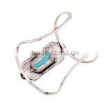 Women Bangle Boho Bohemian Turquoise Antique Maya Style Hollow Wide Cuff Bangles thumbnail-4