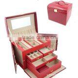 Cosmetic Box Makeup Kit With Mirror and 3-layered Drawers for Makeup Storage Box thumbnail-1