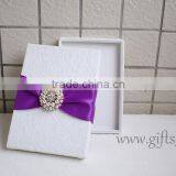 New Design Custom Fashion New High Quality Wedding Invitation Silk Boxes With Brooch