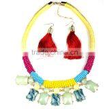Colorful Necklace And Earrings Set Top Selling Gold Jewellery Designs Photos thumbnail-5