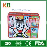 Food Grade Beautiful For Kids Lunch Metal Tin Box With Handle And Lock Lunch Box