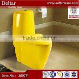 One Piece Yellow Color Washdown Toilet, Many Color Can Choose Toilet, European Water Closet