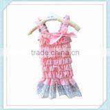 New Arrival Fashion Baby Girls Body Suit Organic Baby Clothes Lace Ruffled One-piece Romper Super Soft Cotton Jumpsuit For Girl thumbnail-1