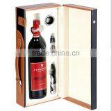 Chinese Factories Wholesale Custom PU Leather Single Bottled Wine Box, Black Beautiful Gift Box thumbnail-3
