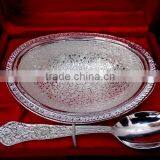Corporate and Promotional Gift, Wedding and Return Gift Silver Plated Bowl With Spoon thumbnail-2