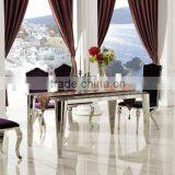 TH383 Stainless Steel Tempered Glass Modern Dining Table thumbnail-5