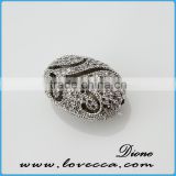 WX-17 Have in stock special micropave setting beads , Low MOQ silver jewelry
