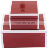 Red Lacquer Box, White Line/lacquer Box Wholesale thumbnail-1