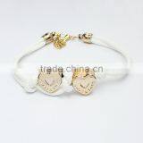 Double Hearts Wax Cord Braided Bracelet Handmade Friendship Bracelet thumbnail-6