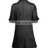 Cheap Stylish Girls Wholesale Women Black Draped Open Cardigan Plus Size Long Sleeve Solid Color Cardigan Wholesale CUSTOM thumbnail-2