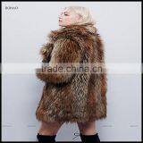 European Style Winter Brown Designer Brand Name Fur Winter Coat thumbnail-2