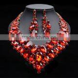 Fashion Big Crystal Water Drop Gems Necklace Jewelry Sets thumbnail-4