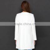 HAODUOYI Women Autumn Contrast OL Round Neck Long Line Trench Coat Outwear thumbnail-6