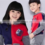 Cheap varsity color blocking hoodie for children/kids autumn clothes/pullover zipper hoody 2015