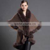 CX-B-P-17C Fur Decora Fashion Italian Cashmere Pashmina Shawl With Fur thumbnail-5