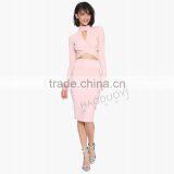MGOO High Quality Factory Women Slinky Midi Skirts Pink Work Offices Suits Plain Slinky Skirts 15145A177 thumbnail-4