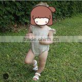 0-24 Months Boutique Toddlers Girl Sleeveless Plain White Linen Baby Romper thumbnail-4