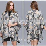 Female Bohemia Camouflage Knitted Acrylic Cardigans Kimono Plaid Cape Poncho Wool Scarf Shawl Women Lady thumbnail-4