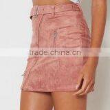 Runwaylover 130 Europe And American Style Ladies High Waist Suede Mini Skirt With Zipper thumbnail-3