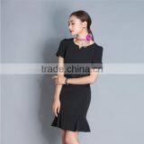 OEM Summer Pencil Elegant Airline Stewardess Uniform Fish Tail Career Dress thumbnail-2