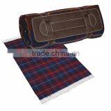 Tartan Roll-Up Blanket - 51" x 69", 100% Acrylic, Includes Leatherette Strap and Comes With Your Logo thumbnail-5
