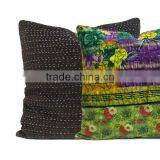 Velvet Cushion in Brown With Vintage Kantha Backing thumbnail-4