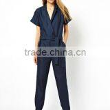 Wholesale Customized Trendy High Quality V-neck Short Sleeve Jumpsuit thumbnail-1