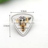 White PU Leather Sew on Patches With Gold Metal Plates Fashion Clothing Label for Jeans/jacket PLB-013 thumbnail-1
