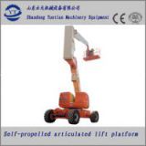 Self propelled articulated hydraulic lift platform for equipment maintenance