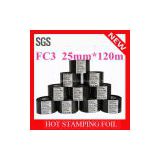 FC3 25mm*120m black date coding ribbon / date coding foil /Hot date stamping ribbon / Hot stamp foil ink for date coding