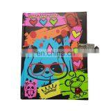 High Quailty Custom Led Light Cute Diary With Lock Key