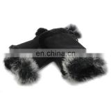 Rabbit fur fingerless gloves high quality real fur gloves for adults