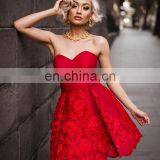 Amigo Red Sexy Women Summer Sleeveless Evening Dress Party Cocktail Short Lace Dress thumbnail-1