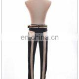 Ladies Fashion Trousers Design Women Office Wear and Casual Black White Vertical Stripes Pants thumbnail-4