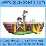 Inflatable Pirate Multiplay,pirate Bounce House With Slide,pirate Boat Jumping Castle