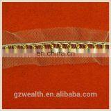 Hot Sale Fashion Tulle Lace With Gold Metal Chain for Garment Decorations thumbnail-2