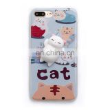 Wholesale Squishy Case Custom Logo TPR Squishy Lazy Cat Phone Case for iPhone 6/6s