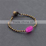 Fashion wax cord woven pink charm -jewelry wholesale lots XE09-0191