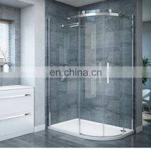 Modern Cheap Bathroom Frameless Safety Tempered Small Shower Glass Doors thumbnail-3