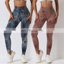Yoga Leggings Pants Women Hot Girls Yoga Pants Custom Sexy High Waist Tie Dye New Sport Fitness Seamless Yoga Leggings For Women thumbnail-4