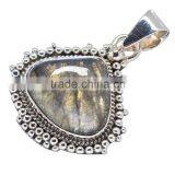 925 SOLID STERLING FINE SILVER LABRADORITE PENDANT thumbnail-1